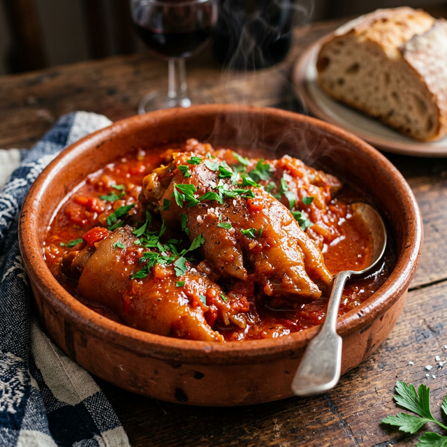 Plato premium de manitas de cerdo en salsa melosa