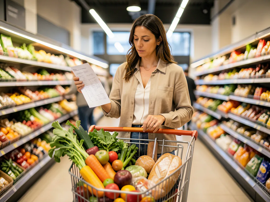 Person shopping with a list