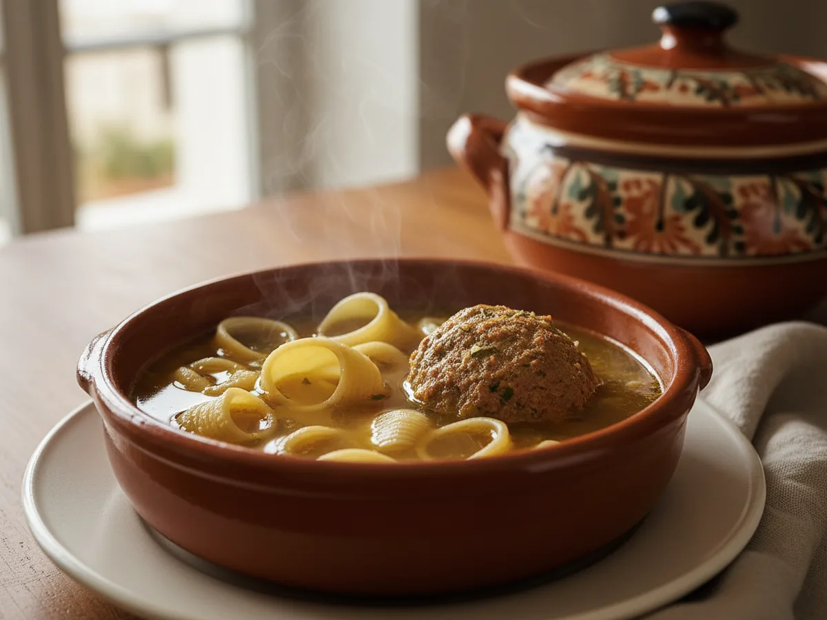 Sopa de Navidad con pelotas