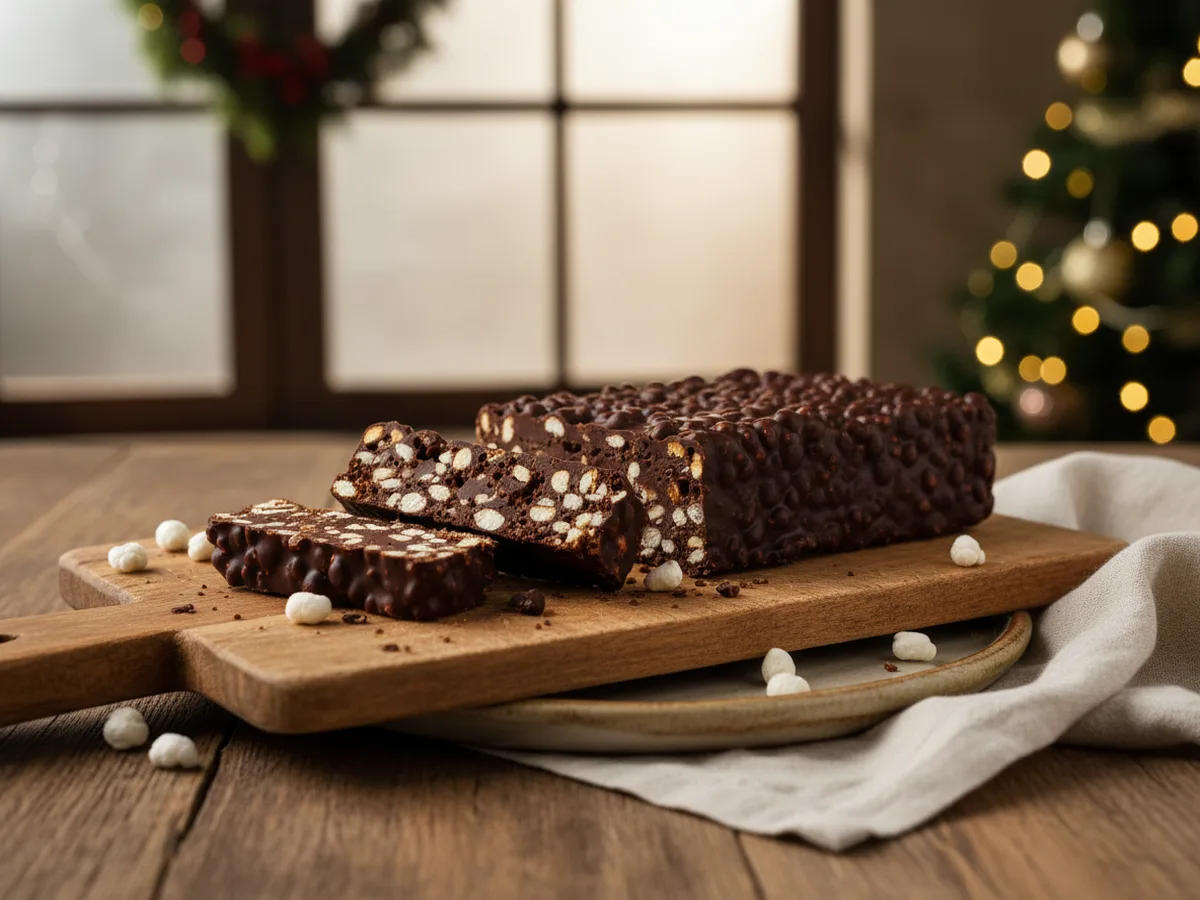 Turrón de chocolate crujiente casero